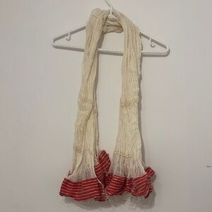 Elegant Cream and Red Women's Scarf